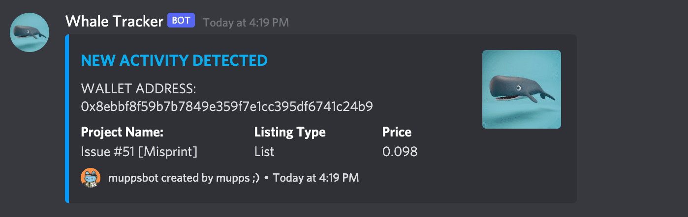 NFT Market Monitoring Bot screenshot